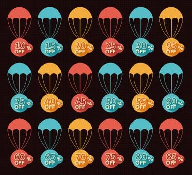 Discount parachute set Иллюстрация