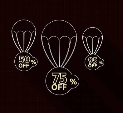 Discount parachute set Stock Illustration