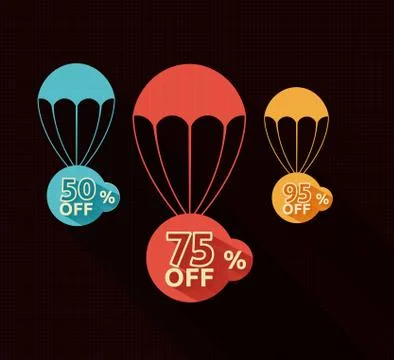 Discount parachute set Illustrazione stock