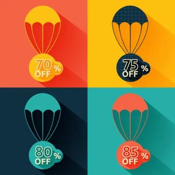 Discount parachute set イラスト素材