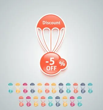 Discount parachute set 스톡 일러스트