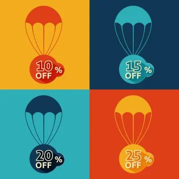 Discount parachute set 스톡 일러스트