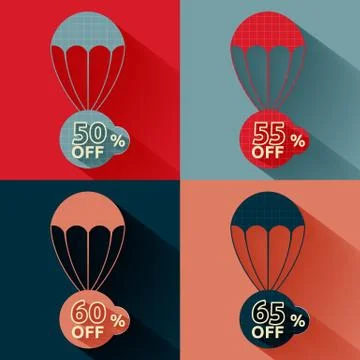Discount parachute set 스톡 일러스트