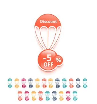 Discount parachute set Иллюстрация