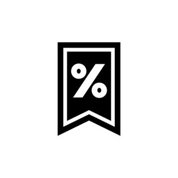Discount Percent Tag Flat Vector Icon Stock Illustration