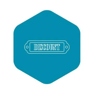 Discount rectangle label icon, outline style Illustrazione stock