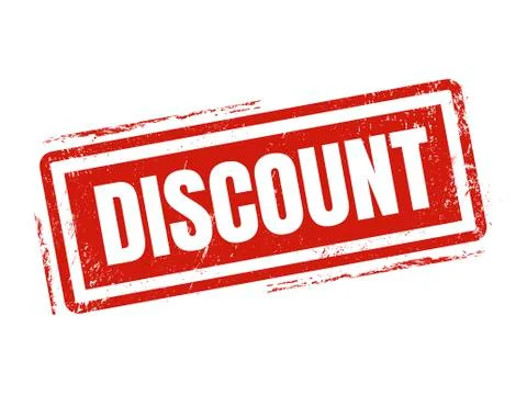 Discount red stamp style Illustrazione stock