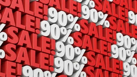 Discount sale 90% off red and white sign looped animation. 動画素材 278655152