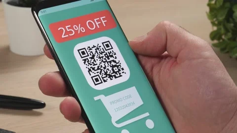 Discount Sale Code Coupon on a Smartphone Screen Stock Footage 144938800