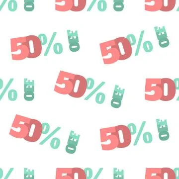 Discount seamless pattern on the white background Stock Illustration