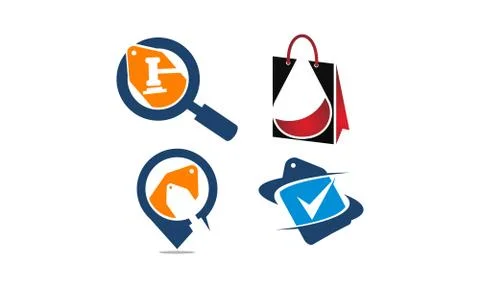 Discount Shopping Vector Set Stock-Illustration