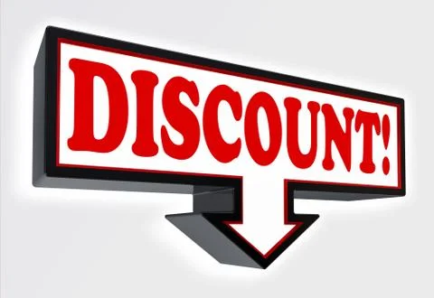 Discount sign with arrow Stock Illustration