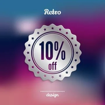 Discount silver badge. Ten percent offer. Product promotion. Vector. Stock Illustration