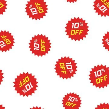 Discount sticker icon seamless pattern background. Business concept vector il Stock Illustration