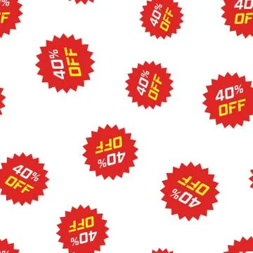 Discount sticker icon seamless pattern background. Business concept vector il Stock Illustration