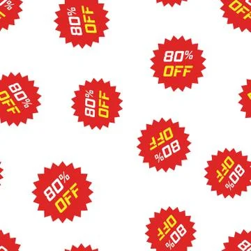 Discount sticker icon seamless pattern background. Business concept vector il Stock Illustration