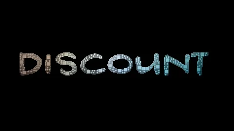 Discount Store Pixelated Text Merging Looping Squares With Glitch Effect Stock Footage 113882394