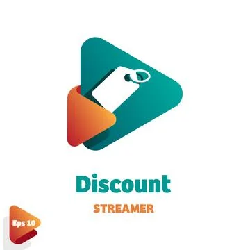Discount Streamer Logo Stock Illustration
