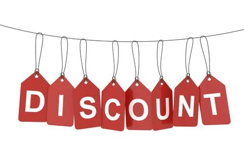 Discount tag. 3D rendering. Stock Illustration