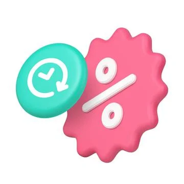 Discount tag and timer clock icon for ecommerce websites and shopping apps. R Stock-Illustration