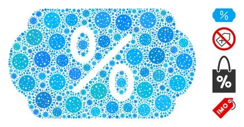 Discount Tag Collage of CoronaVirus Elements Stock Illustration