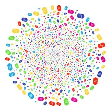 Discount Tag Exploding Spheric Cluster 스톡 일러스트