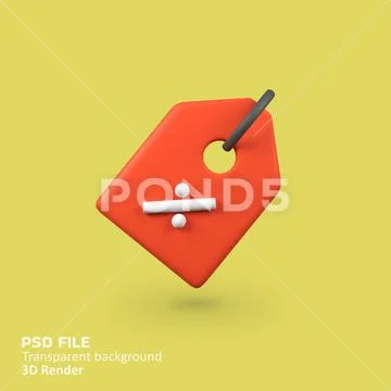 Discount Tag isolated 3d render icon illustration Template PSD