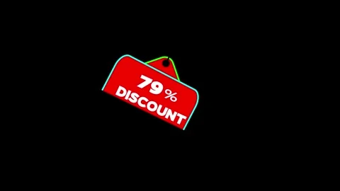 Discount tag rotates with glitch effect 스톡 동영상 328387408
