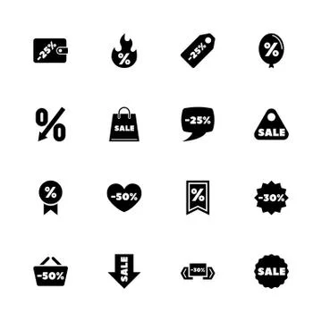Discount Tags - Flat Vector Icons Stock Illustration