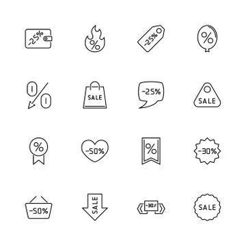 Discount Tags - Flat Vector Icons Stock Illustration