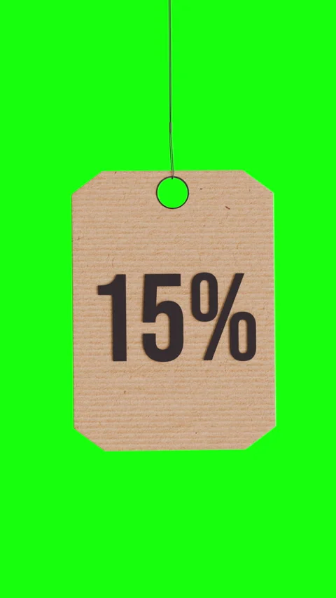 Discount Tags in Green Background Display Multiple Sales Percentages Stock Footage 319680793