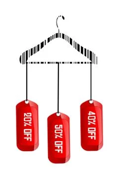 Discount tags with hanger Stock Illustration