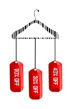 Discount tags with hanger Stock-Illustration