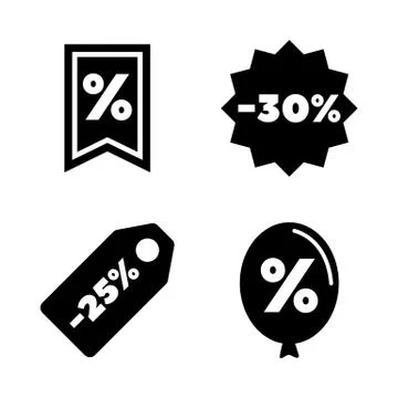 Discount tags. Simple Related Vector Icons Stock Illustration