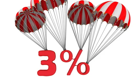 Discount of three percentage Stock Footage 132641183
