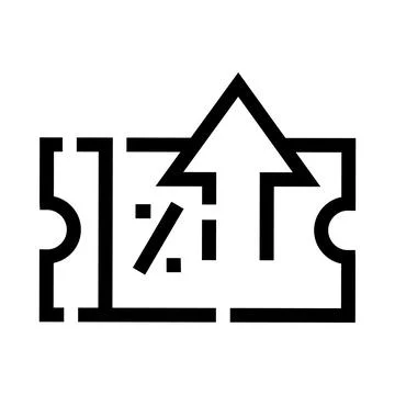 Discount ticket with increasing percentage value icon Stock Illustration