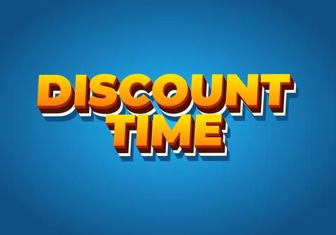 Discount time. Text effect 3D style with good colors 스톡 일러스트