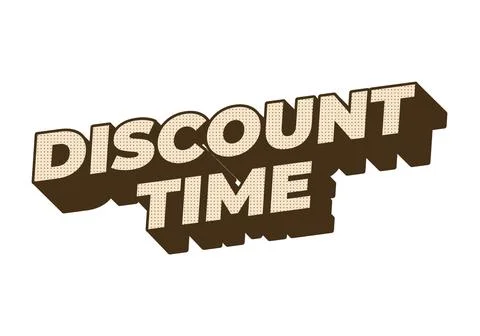 Discount time. Text effect 3D style with good colors 스톡 일러스트