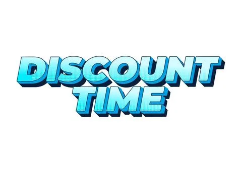 Discount time. Text effect 3D style with good colors Illustrazione stock