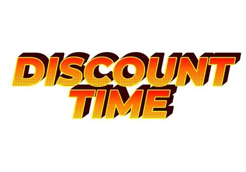 Discount time. Text effect 3D style with good colors Illustrazione stock
