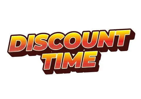 Discount time. Text effect 3D style with good colors Stockillustratie