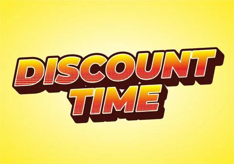 Discount time. Text effect 3D style with good colors Stockillustratie