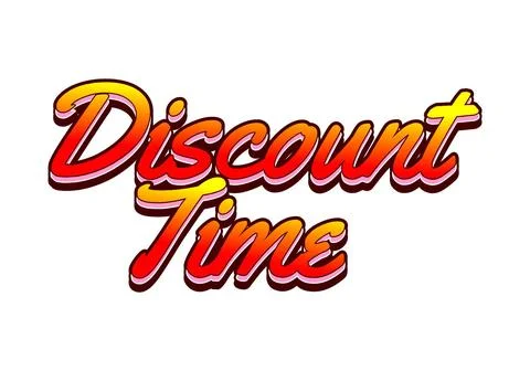 Discount time. Text effect 3D style with good colors Stock Illustration