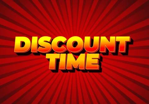 Discount time. Text effect 3D style with good colors 스톡 일러스트