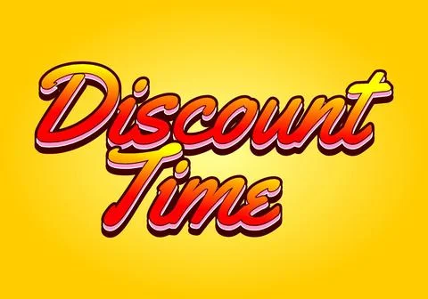 Discount time. Text effect 3D style with good colors Stockillustratie