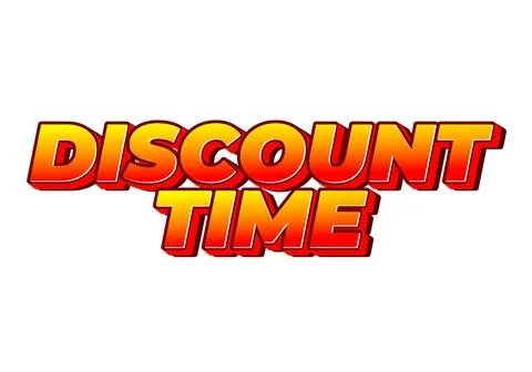 Discount time. Text effect 3D style with good colors Illustrazione stock