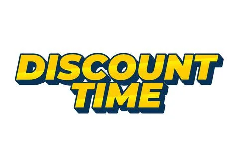 Discount time. Text effect 3D style with good colors Stock Illustration