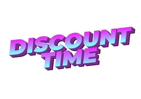 Discount time. Text effect 3D style with good colors 스톡 일러스트
