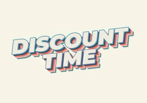 Discount time. Text effect 3D style with good colors Stockillustratie