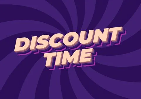 Discount time. Text effect 3D style with good colors Stockillustratie